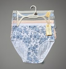 5 Pack LAURA ASHLEY Organic Cotton Brief Panties sz M Set Bundle Lot