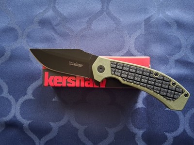 *NEW*  KERSHAW - Faultline (8760) OD Green GRN Handle & 8Cr13MoV Blade
