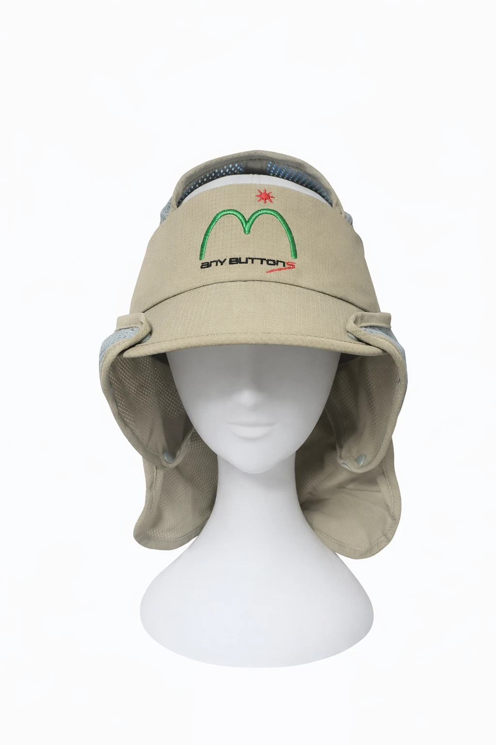 Fishing Sun Hat with Neck Cover | Convertible Crown Open Design | Outdoor Hiking