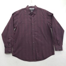 Hart Schaffner Marx Shirt Mens XL Red Plaid Long Sleeve Button Front Classic