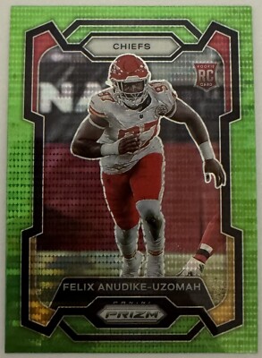 2023 Panini Prizm Felix Anudike Uzomah Rookie Neon Green Pulsar #349 Chiefs