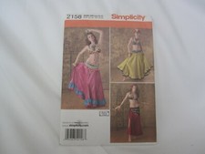 Simplicity Pattern 2158 Misses COSTUME Belly Dancer,Harem Girl,Gypsy 6-8-10-12
