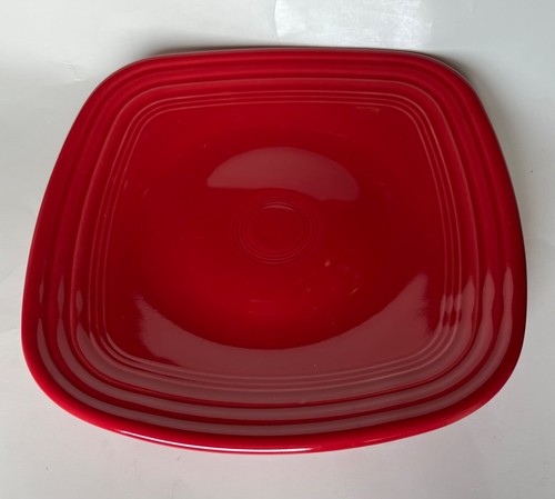 Set of two. Fiesta LAPIS Blue & SCARLET Red Square 9.25" Luncheon Plates - Picture 4 of 5