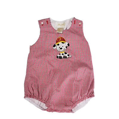 Rosalina Checked Sleeveless Romper Infant Size 6m Dalmatian Firehouse Dog
