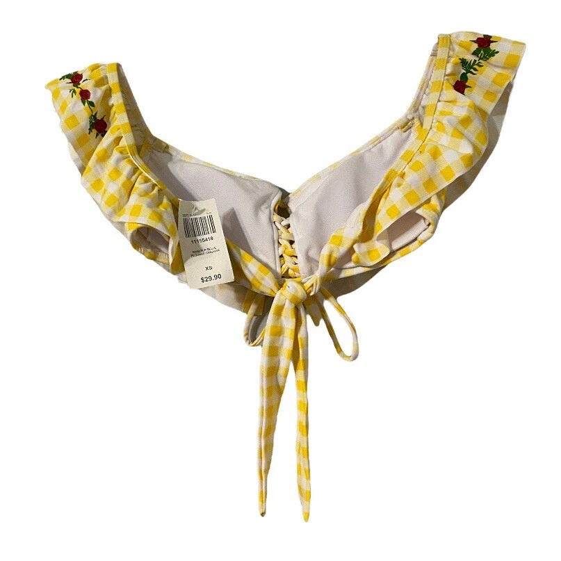 Top de Biquíni Disney Belle Beauty Beast Amarelo Gingham Flounce XS - Imagem 4 de 4