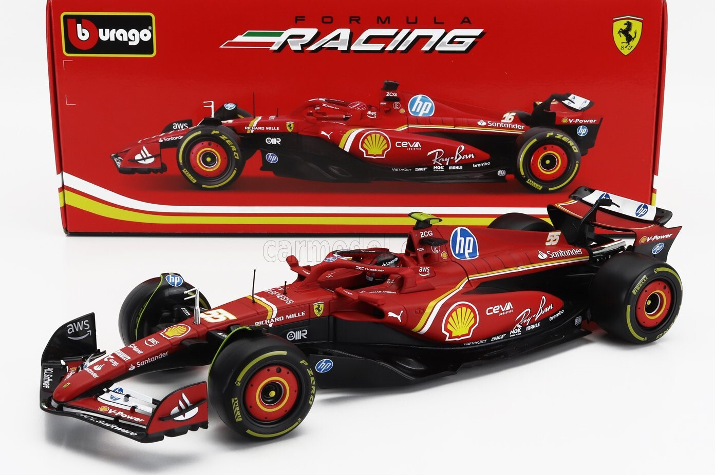 1:18 Bburago B18-16815S Carlos Sainz Jr. Ferrari SF-24 #55 2024