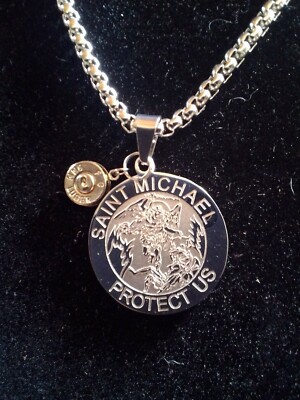 Saint Michael Anhänger mit 9 mm Nickelkugel Scheibe * Unterstützung 2. Änderung