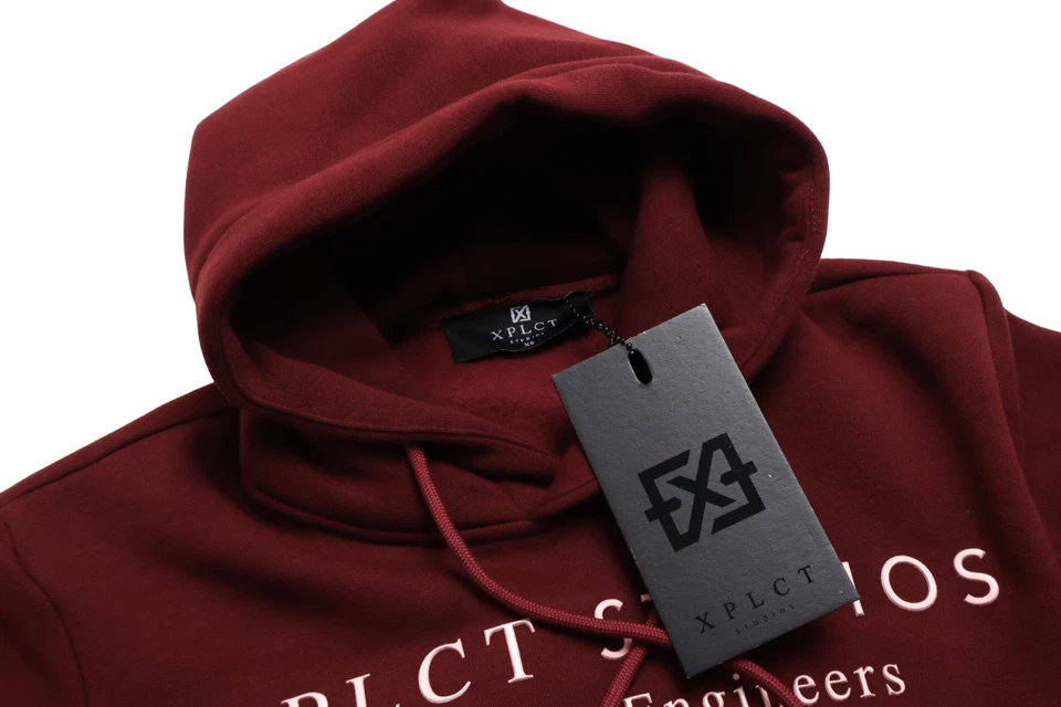 Hoodie XPLCT STUDIOS Homme XS Pullover Poche Kangourou Logo Rouge - Photo 4/4