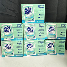  7 Lots Singles Sensitive Skin Individually Wrapped Hand Moist Wipes, 24 Count