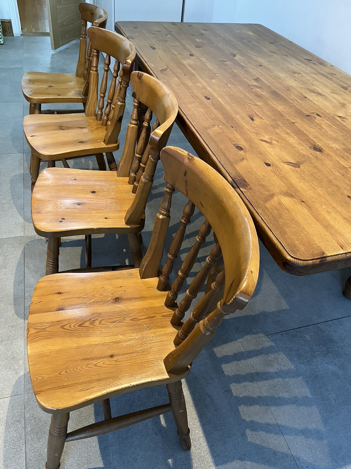 Solid Pine Farmhouse Kitchen (Wheelchair Friendly ) Table And Four