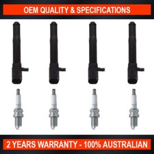 Pack of SWAN Ignition Coils & NGK Spark Plugs for Fiat 500 / 500C (1.4L)