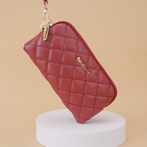 Women Leather Wallet Double Zipper Long Purse Phone Handbag Clutch with Wristlet - Picture 24 of 47