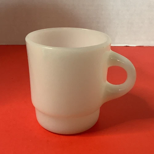 Fire King vintage white milk glass coffee mug Anchor Hocking