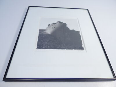 Al Weber Brick Building Falling Apart Black & White Photograph 7.5''x7.5'' Framed
