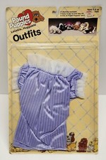 Vintage 1986 Tonka Pound Puppies Loveable, Huggable Outfits Purple Dress - New