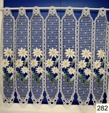 282: 1 Lamelle 10/65 cm Margeriten Scheibengardine Kurzgardinen Bistrogardine