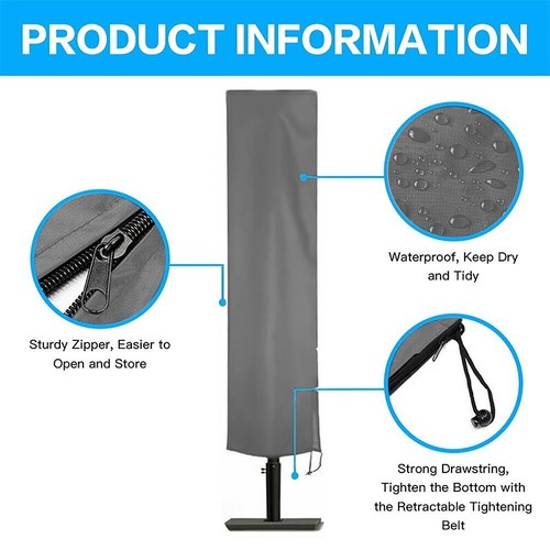 2 Sizes Heavy Duty Parasol Banana Umbrella Cover Cantilever Outdoor Patio Shield - Picture 3 of 7