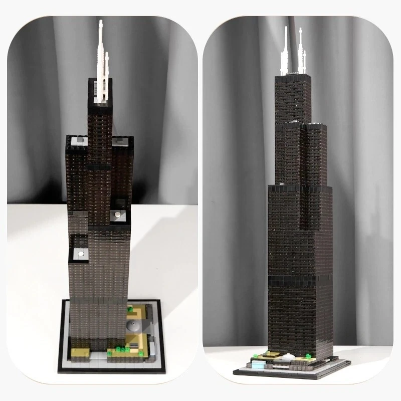 MOC 127024 Willis Sears Tower Modular Buildings Blocks Bricks Toys 1:800 Scale - Image 4 of 4
