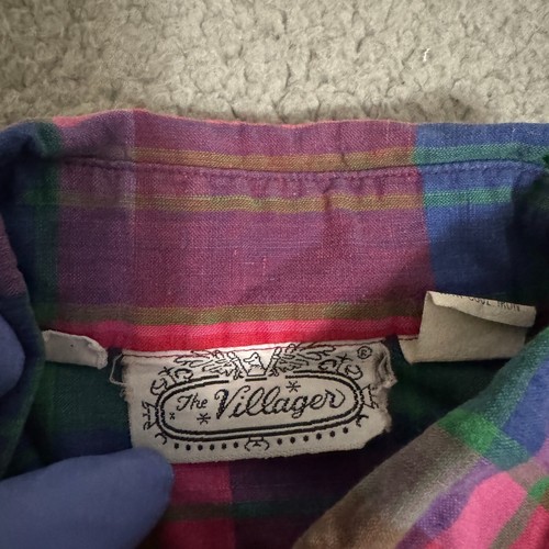 The Villager Long Sleeve T-Shirt Women's Size 8 Button Down Plaid Shirt Top - Picture 8 of 10