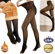 Womens Thick Thermal Fleece Tights Pantyhose Winter Double Lined Stretch Gift US