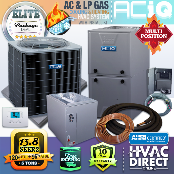 ACiQ Ton SEER2 Central AC 96% 120K BTU Propane/LP Gas