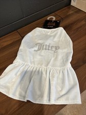 Juicy Couture Light Blue Velour Bling Dress Pet Dog Apparel Size M/L NWT