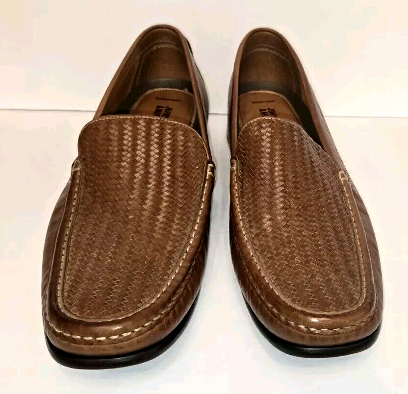 Johnston & Murphy Brown Leather Weave Loafers 20-9000 Size 13M | eBay