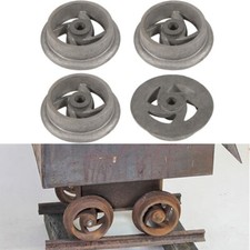 4PCS Mining Ore Car Small Track Mine Cart Wheel Cast Iron For LG 7 1/4 Dia