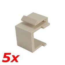 5 Pack Keystone Blank Insert Modular Snap-In Wall Plate Hole Cover Filler Ivory