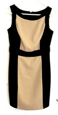 EUC BCX Women's Black & Beige  Sleeveless Short Dress Size 7, Zipper Close