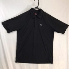 Quicksilver Polo Shirt Mens Size Medium Lightweight Black