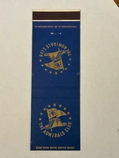 The Admirals Club Matchbook Cover American Airlines Vintage Back Strike Airplane