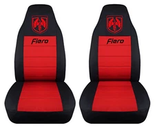 Front set 2Tone Car Seat Covers w/ pegasus design Fits 1984-1988Pontiac Fiero