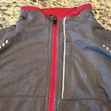 SMARTWOOL Women's Medium Vest PhD Wool Blend Zip Front Gray Red Outdoors