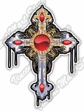 Gothic Cross Mysterious Victorian Gift Car Bumper Vinyl Sticker Decal 4"X5"