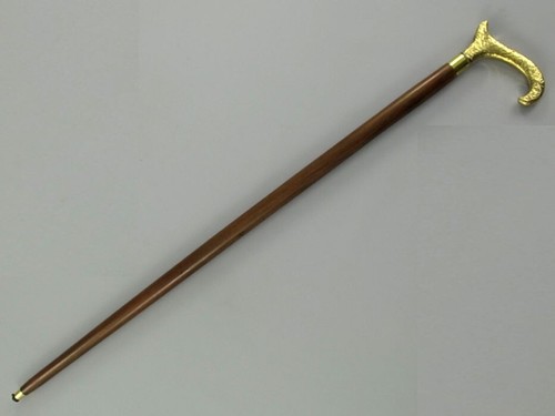 Antique Solid Brass Derby Designer Head Handle Wooden Walking Stick Cane Gifts - Picture 4 of 4