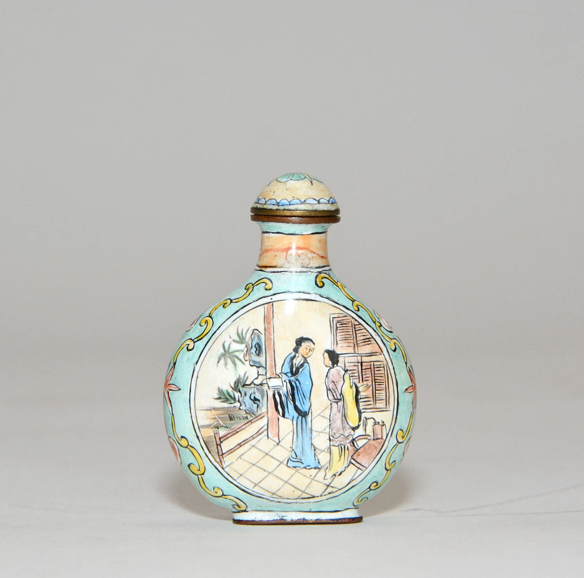 中国古陶磁器 中国古美術 古玩 清朝 清代 白磁 点緑釉 小壺 花入 鼻煙