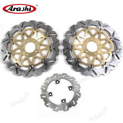 GOLD Front Rear Brake Disc Rotor Fit Kawasaki Ninja ZX-12R 2000-2003 2001 ZX12R