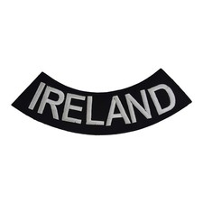 IRELAND Rocker Patch - 10" x 2.625" Large Black & Silver Biker Vest Jacket DIY
