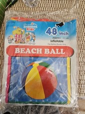 Vintage Vinyl Beach Ball 48 Inch Seaside Kids Giant Inflatable Beach Ball New
