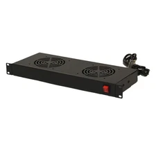Rack Cabinet Mounted Server Two Fan Unit Cooling System with 2 Fans 110V Blk 1U