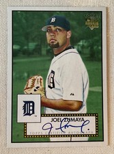 2006 TOPPS BASEBALL = JOEL ZUMAYA ROOKIE AUTO CARD #52S-JZ  NM/M DETROIT TIGERS. rookie card picture