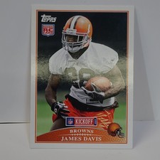 Topps James Davis Cleveland Browns Rookie 2009 Topps Kickoff NFL Card #135. rookie card picture