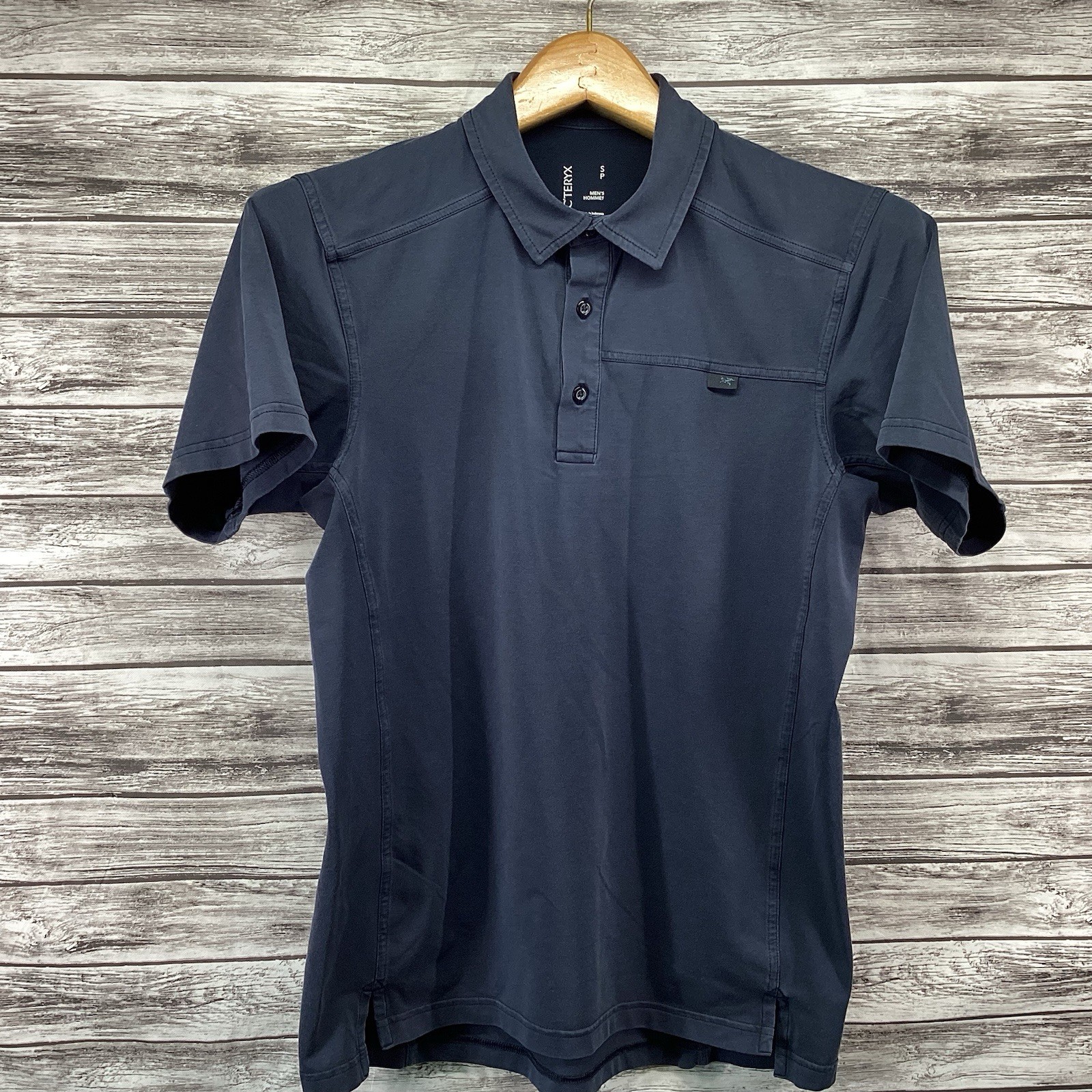 Arc'teryx Camicia Uomo Piccola Blu Navy Polo Performance Golf Outdoor
