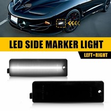 Luces de señalización laterales blancas con lente ahumada para Chevy Pontiac Camaro Firebird 1993-2002