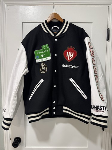 AlphaStyle NY Men's Upscale Yonkers Legend Varsity Letterman Jacket Size 2XL