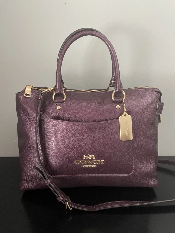 ТРЕНЕР Эмма сумка через плечо малиновый металлический/фиолетовый кожаный с латуни - Изображение 2 из 4