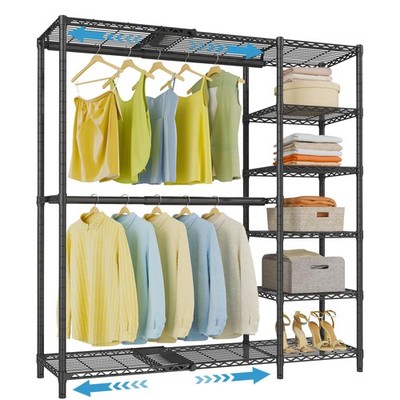 X2 Expandable Reach-in Closet Racks Adjustable from 3'3'' to 4'8'' Portable Ope...