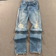 Vintage 70s Women's Wrangler Denim Jeans 13MWZ Distressed Faded Mid Wash 25 x 32