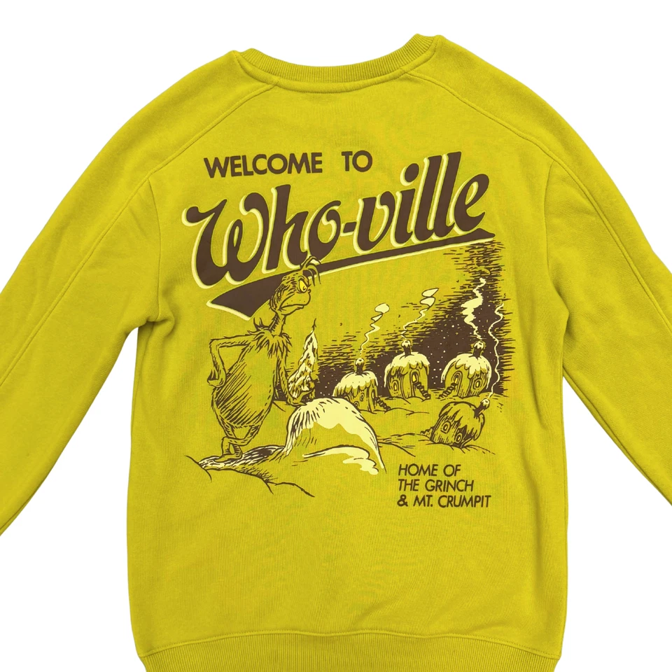 Dr. Seuss Grinch Who-Ville Sweatshirt Kids Christmas Pullover Crewneck LARGE - Image 4 of 4